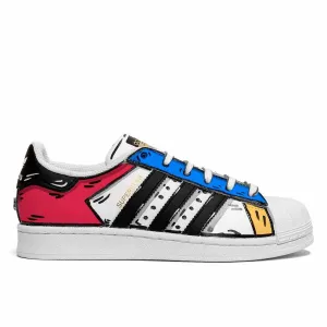 Adidas Superstar Cartoon - Disegnate 2D Rosse Blu e Gialle