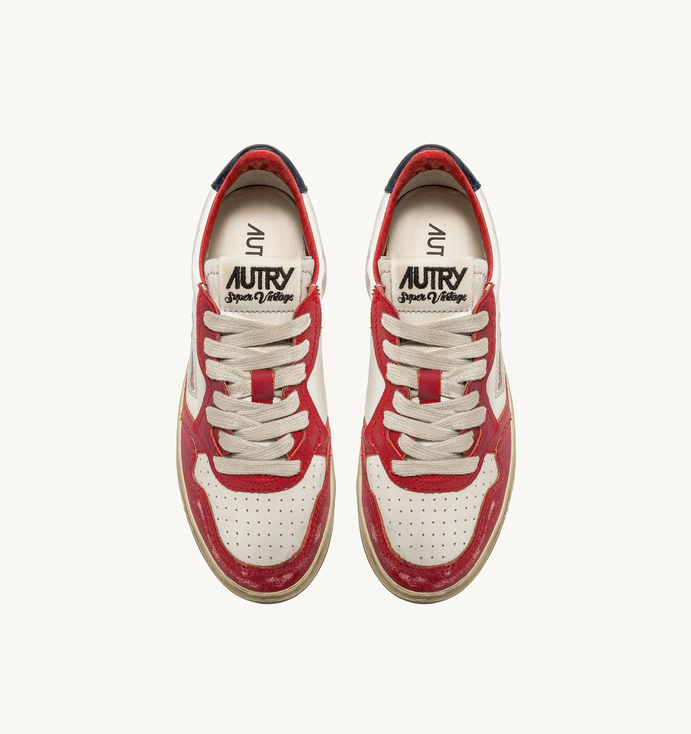 BASKET AUTRY MEDALIST SUPER VINTAGE LEATHETR WHITE BLACK RED
