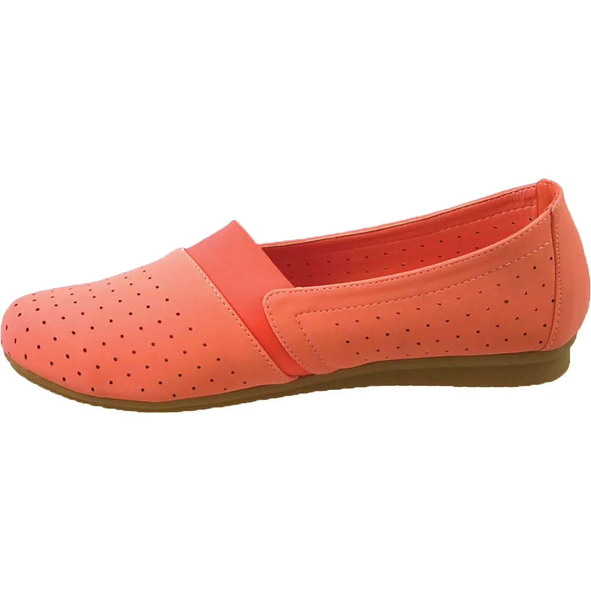 Beacon Womens Lenore Perforated Slip-On Flats