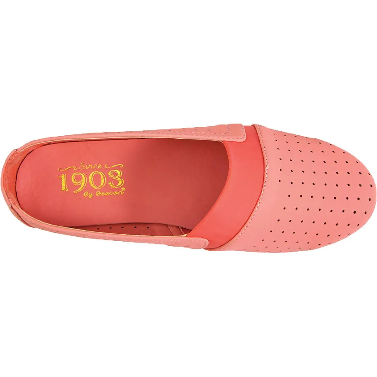 Beacon Womens Lenore Perforated Slip-On Flats