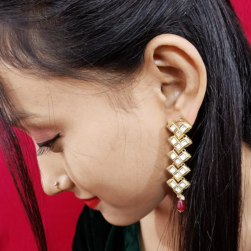 Beautiful Kundan Contemporary Earrings (E201)
