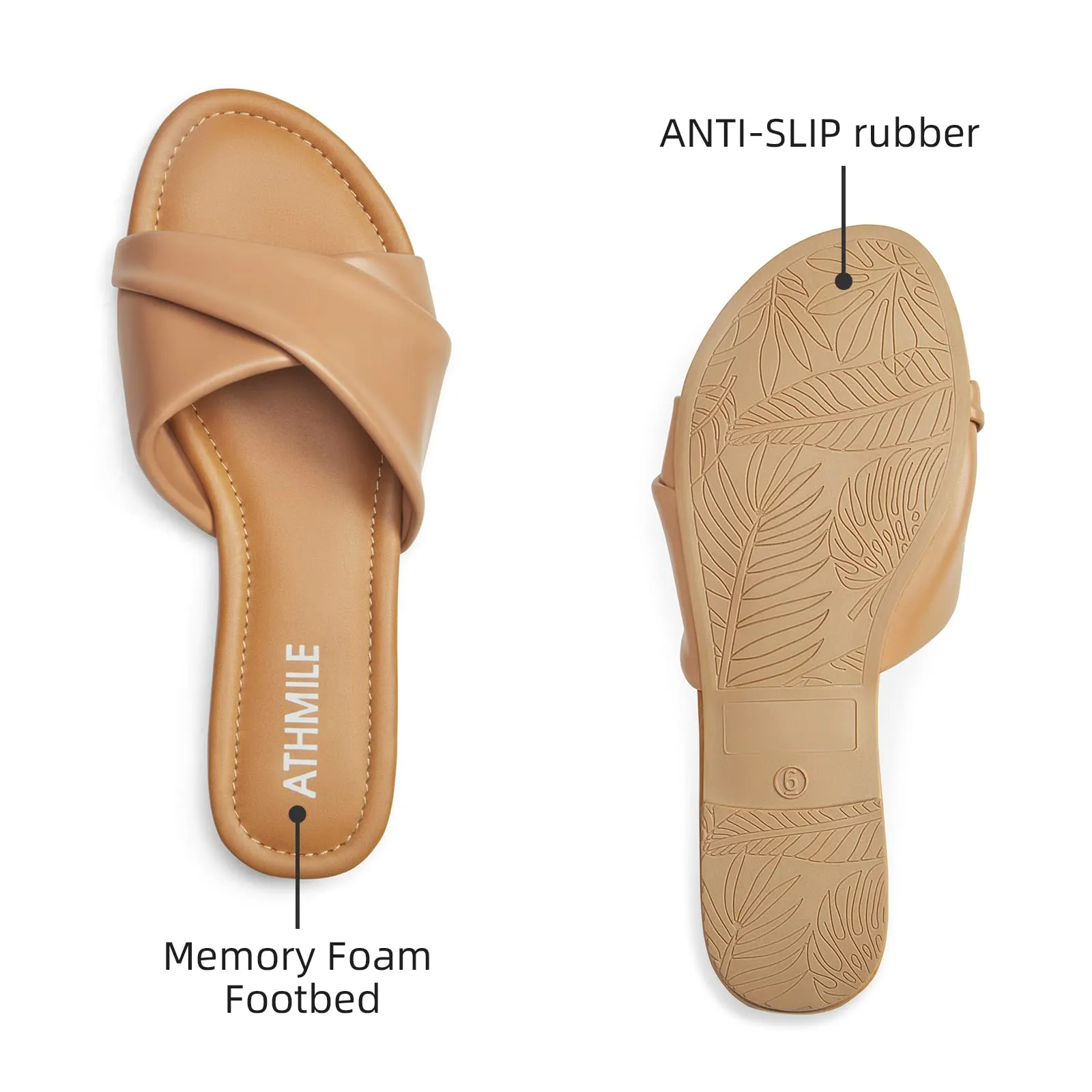 Camel Casual Leather Summer Flat Sandals