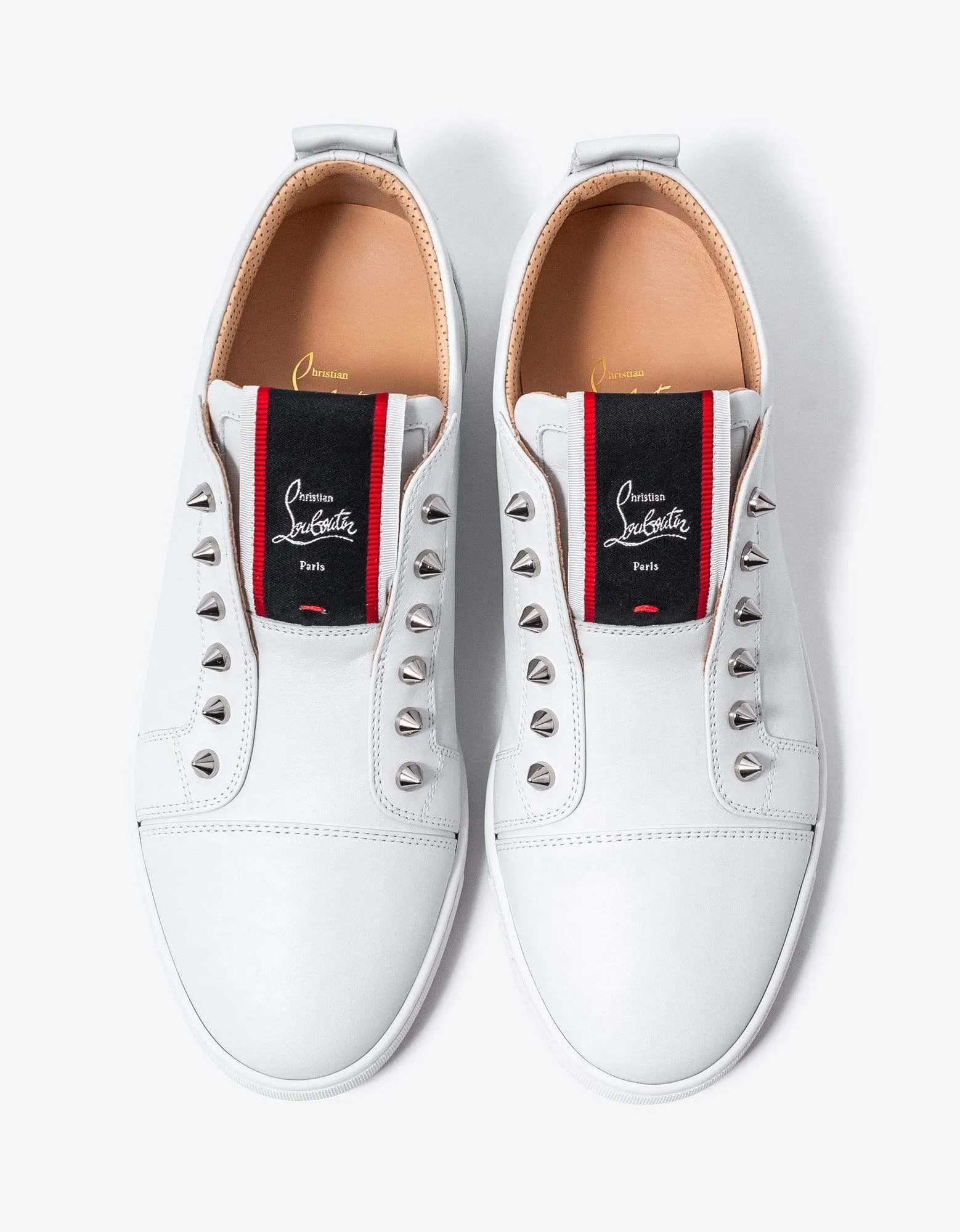 Christian Louboutin F.A.V Fique A Vontade White Leather Trainers -