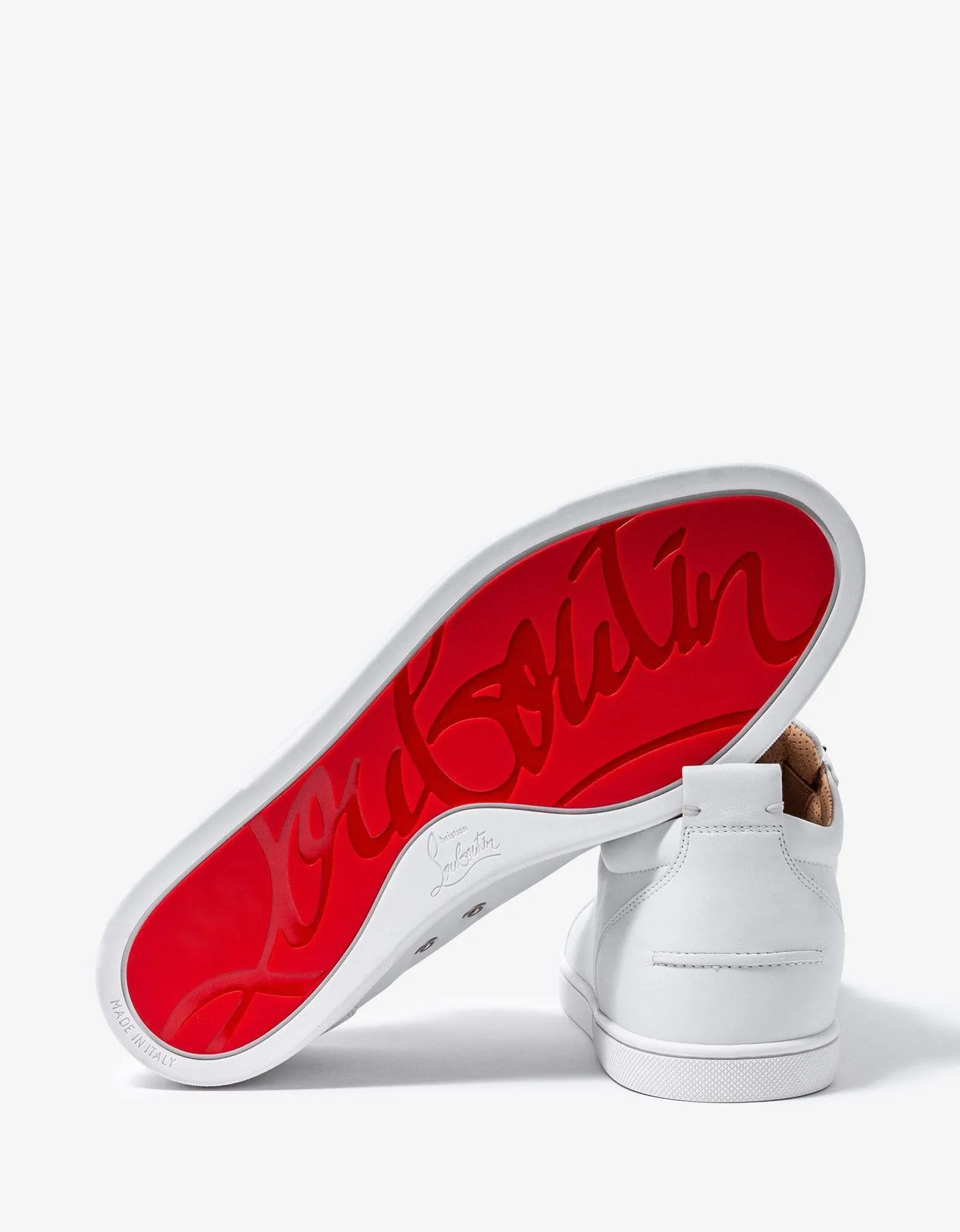 Christian Louboutin F.A.V Fique A Vontade White Leather Trainers -