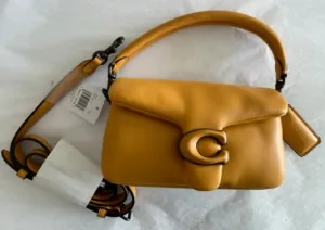 COACH Pillow Tabby 18 Leather Yellow Mustard Shoulder Bag 1941 Small Handbag NEW