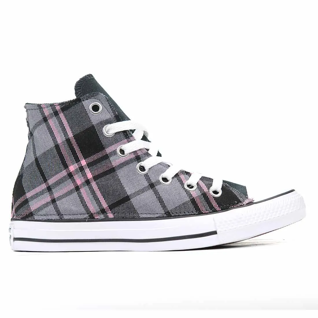 Converse All Star Alte Tartan Scozzese Rosa