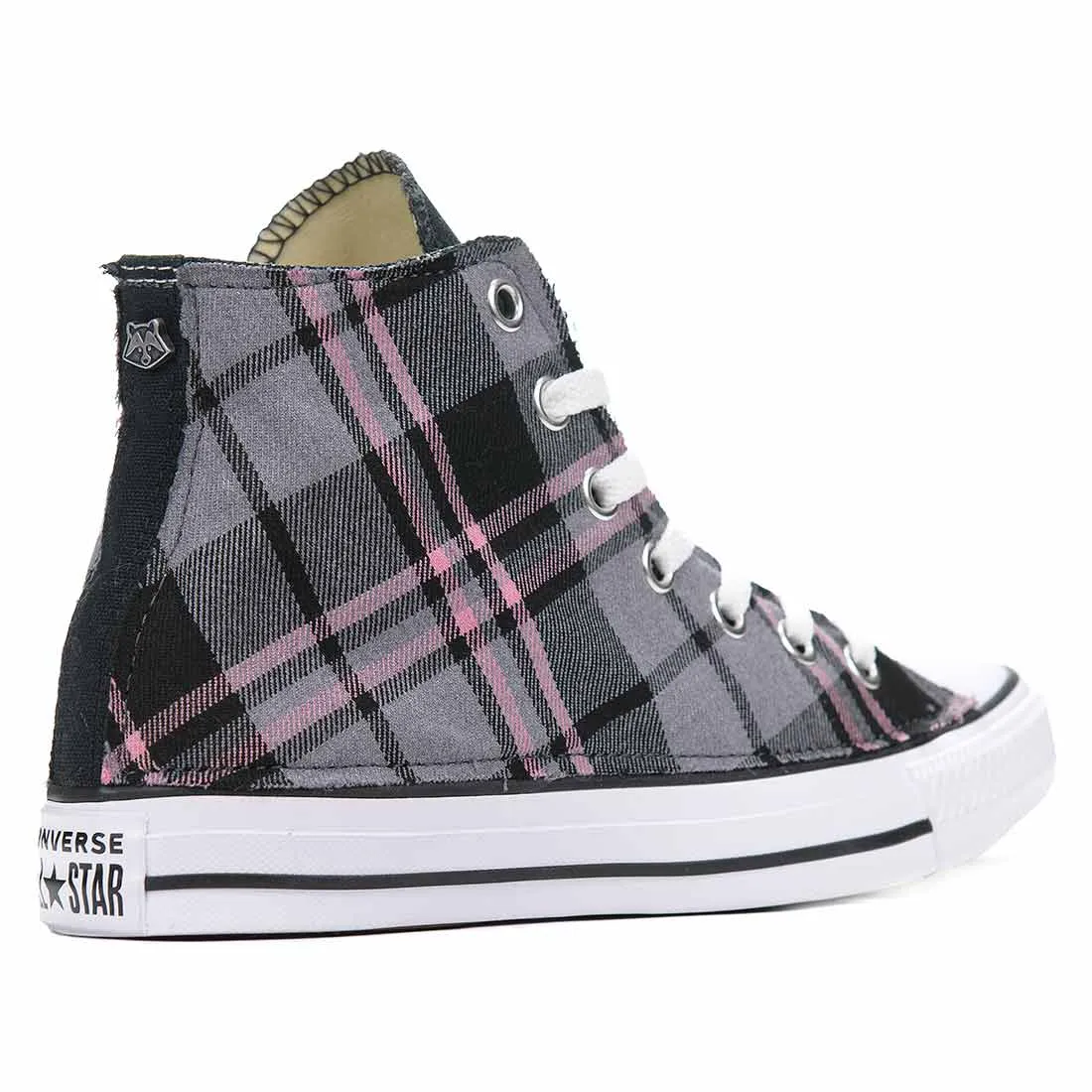 Converse All Star Alte Tartan Scozzese Rosa