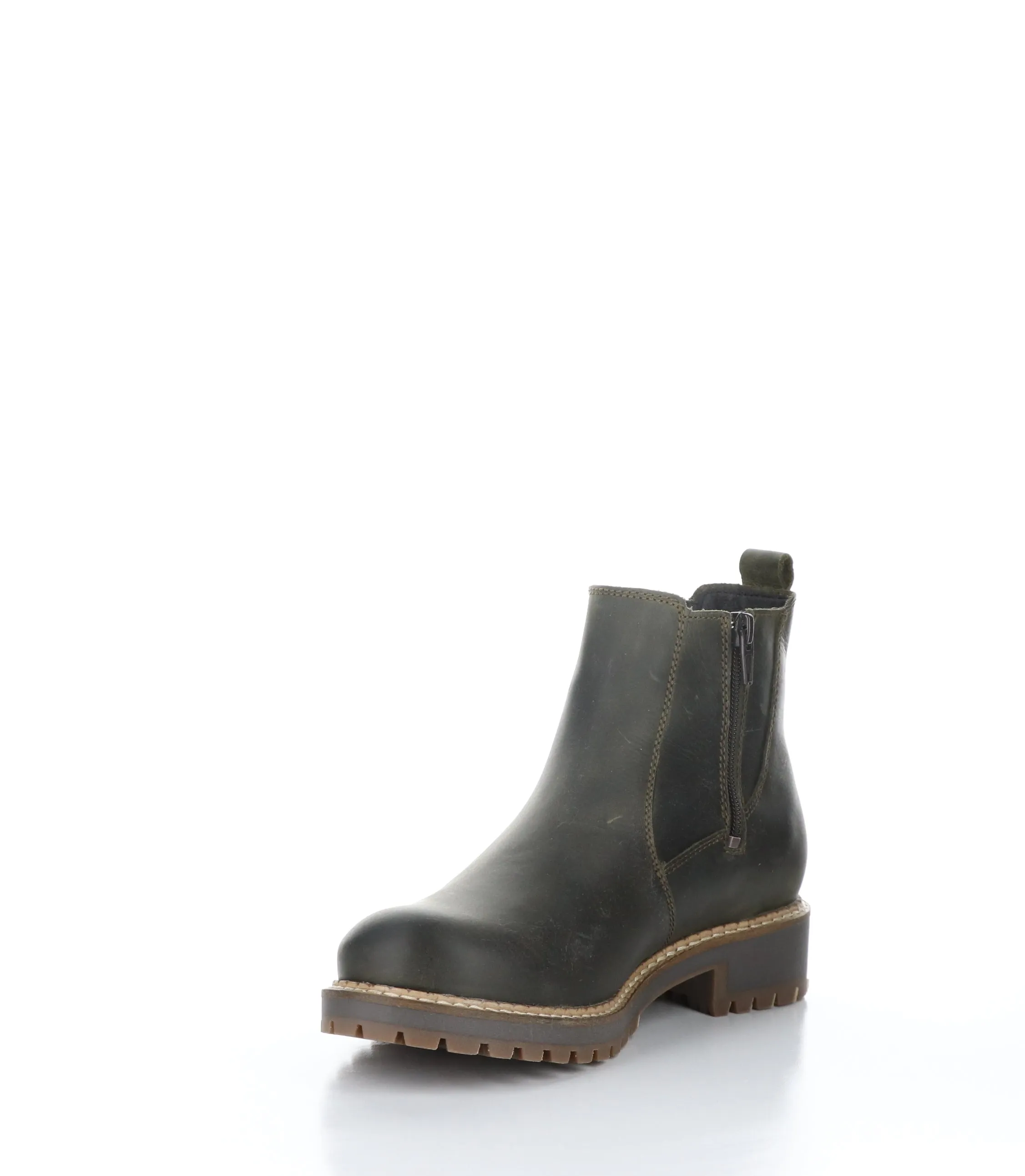CORRIN Olive Zip Up Ankle Boots|CORRIN Bottines avec Fermeture Zipp��e in Vert