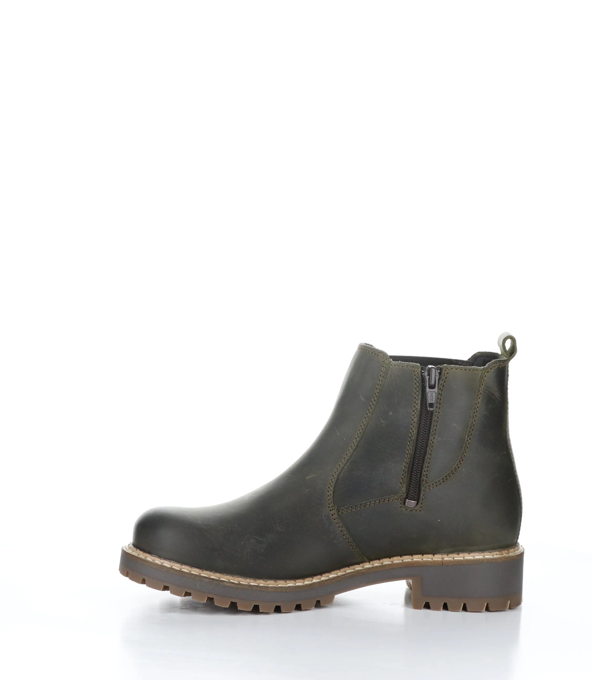 CORRIN Olive Zip Up Ankle Boots|CORRIN Bottines avec Fermeture Zipp��e in Vert