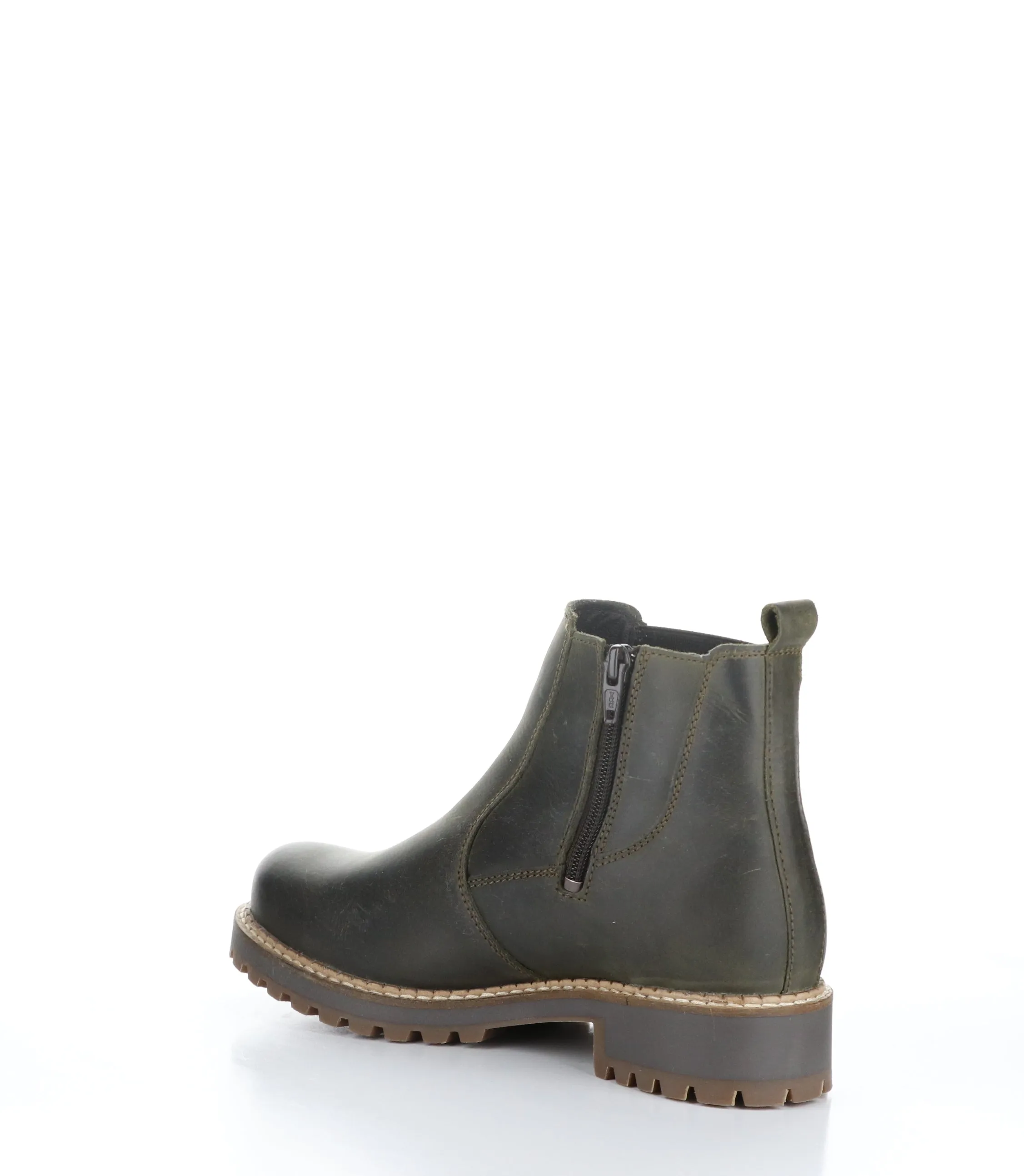 CORRIN Olive Zip Up Ankle Boots|CORRIN Bottines avec Fermeture Zipp��e in Vert