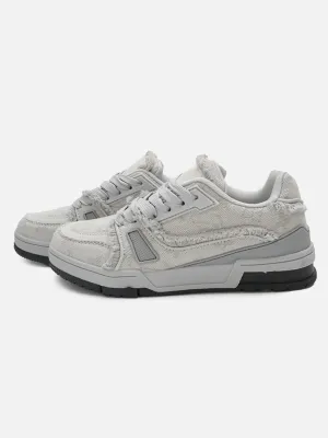 Denim Fringed Sneakers