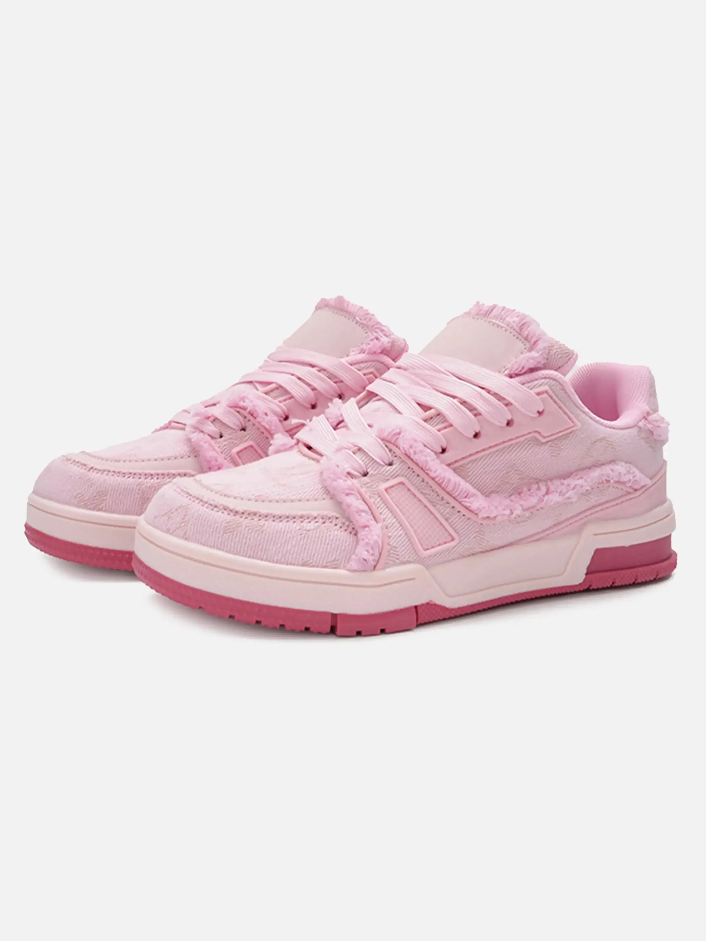 Denim Fringed Sneakers