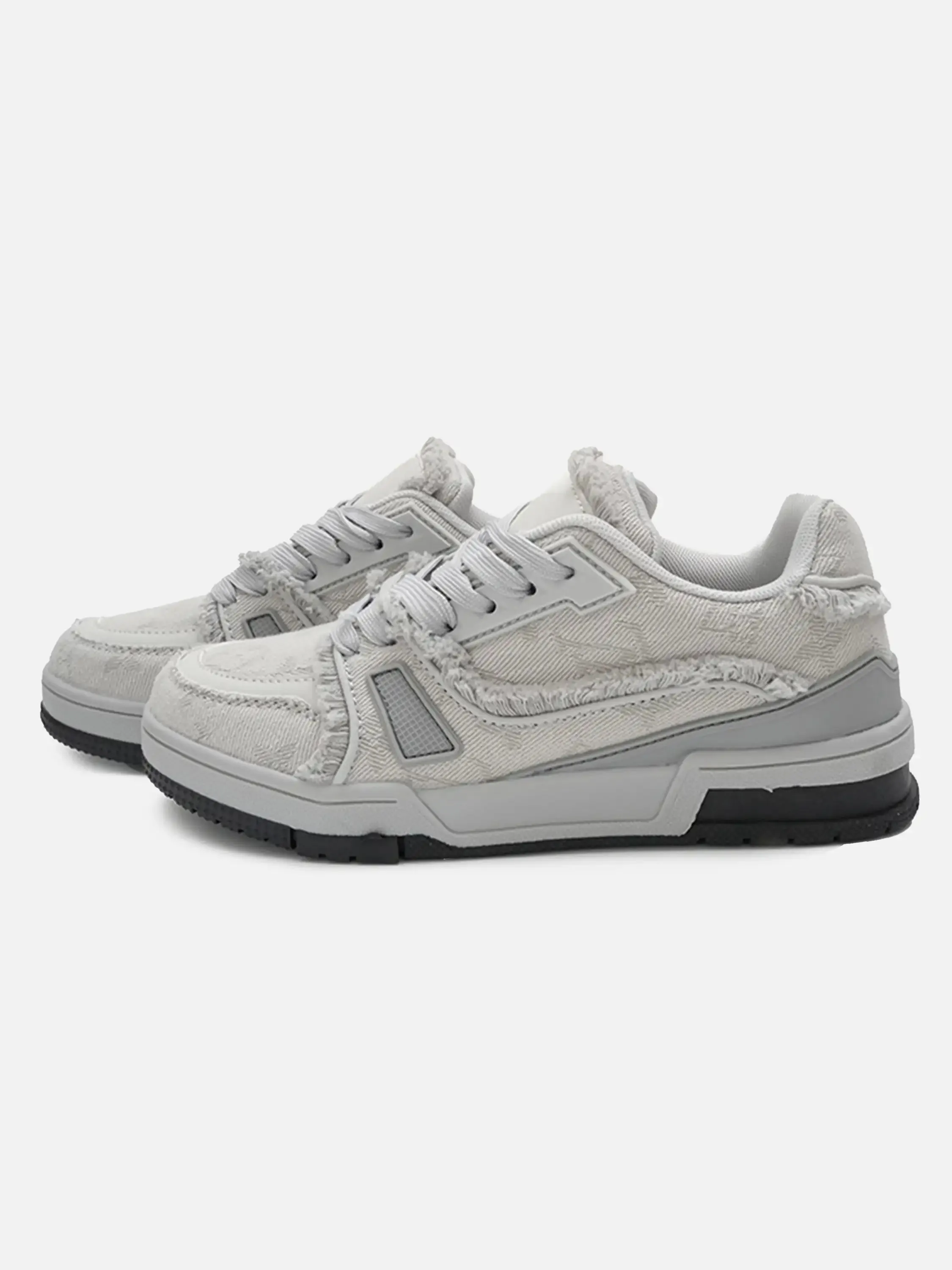 Denim Fringed Sneakers
