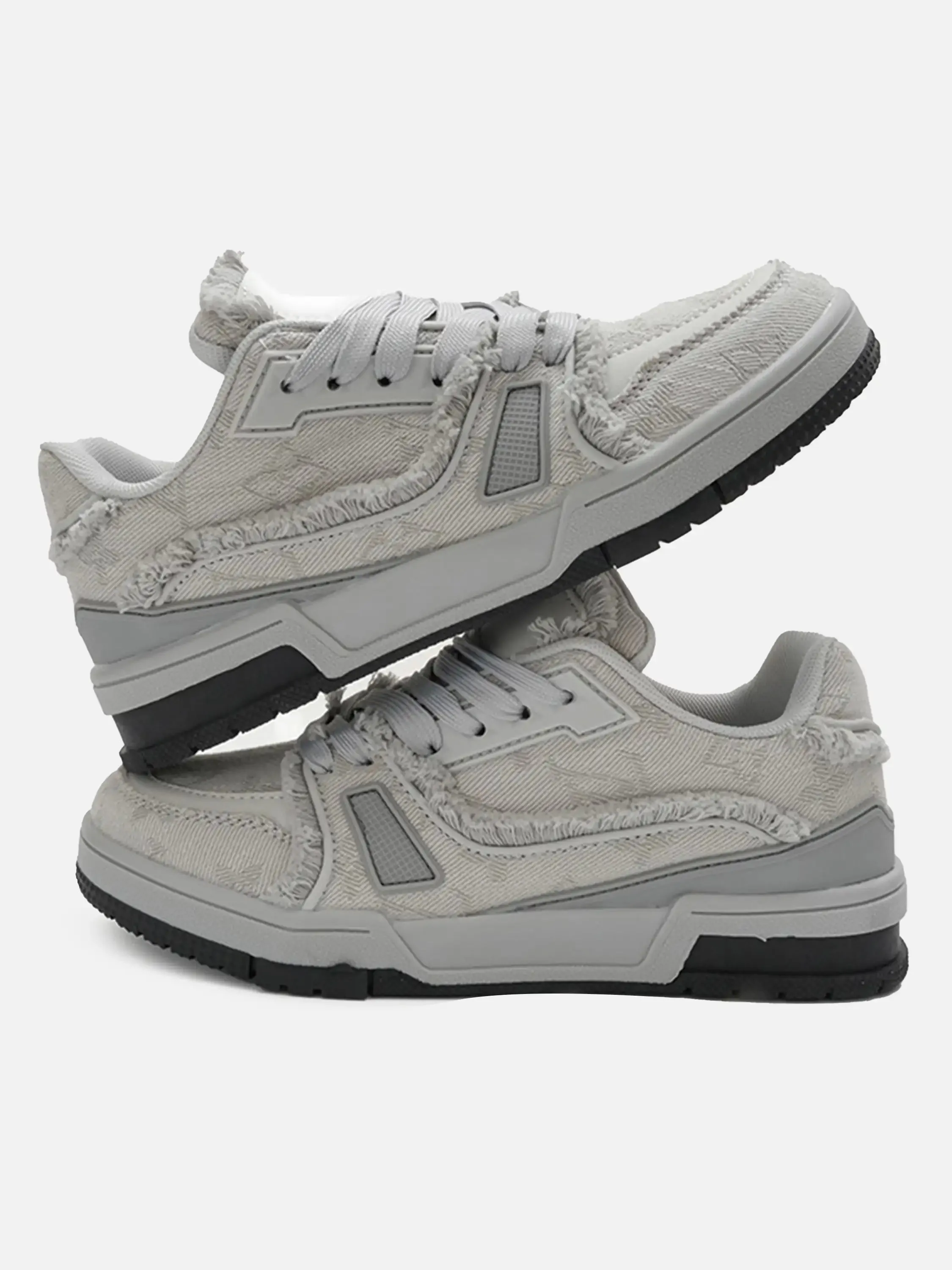 Denim Fringed Sneakers