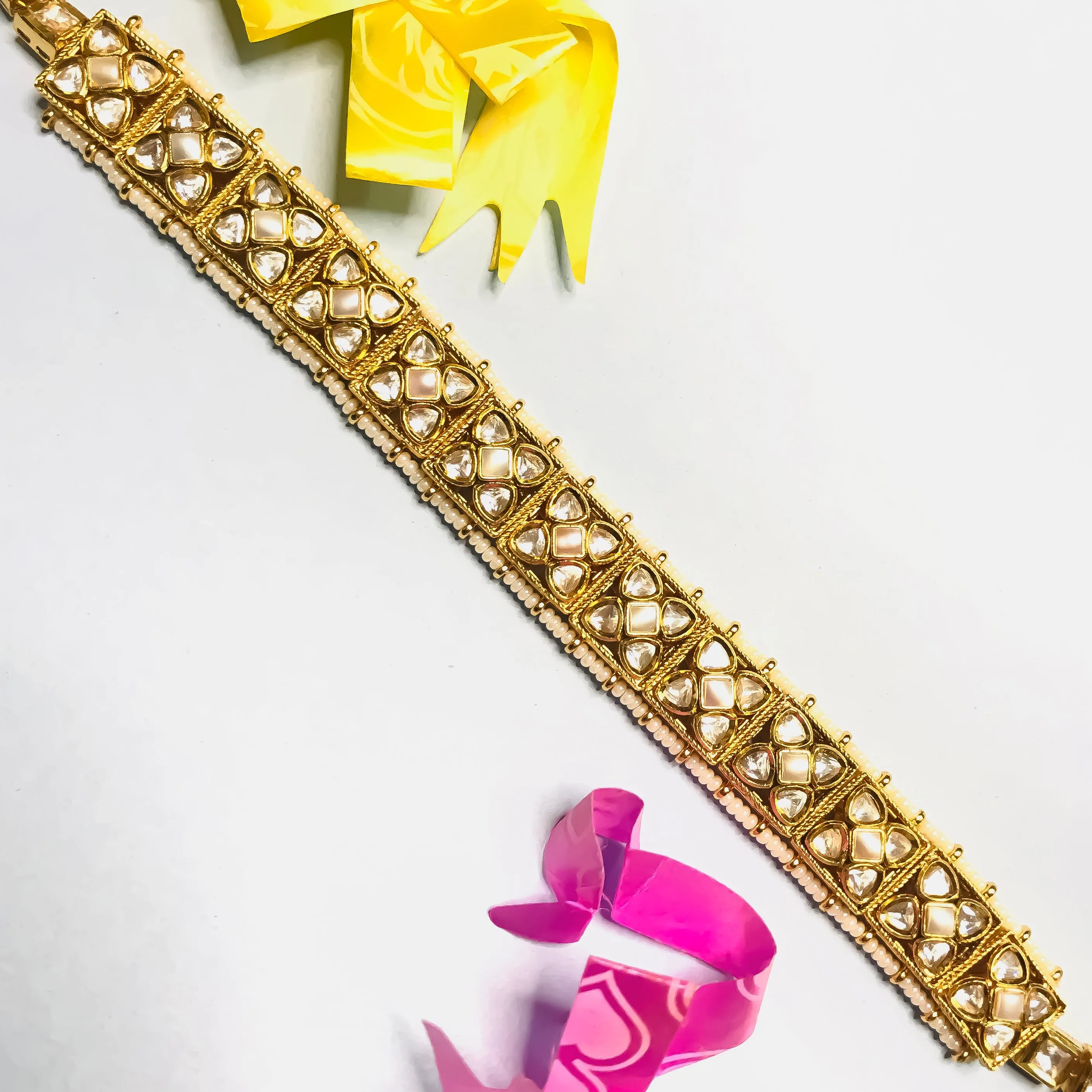 Designer Gold Plated Royal Kundan  Sheeshphool /Mathapatti (D97)