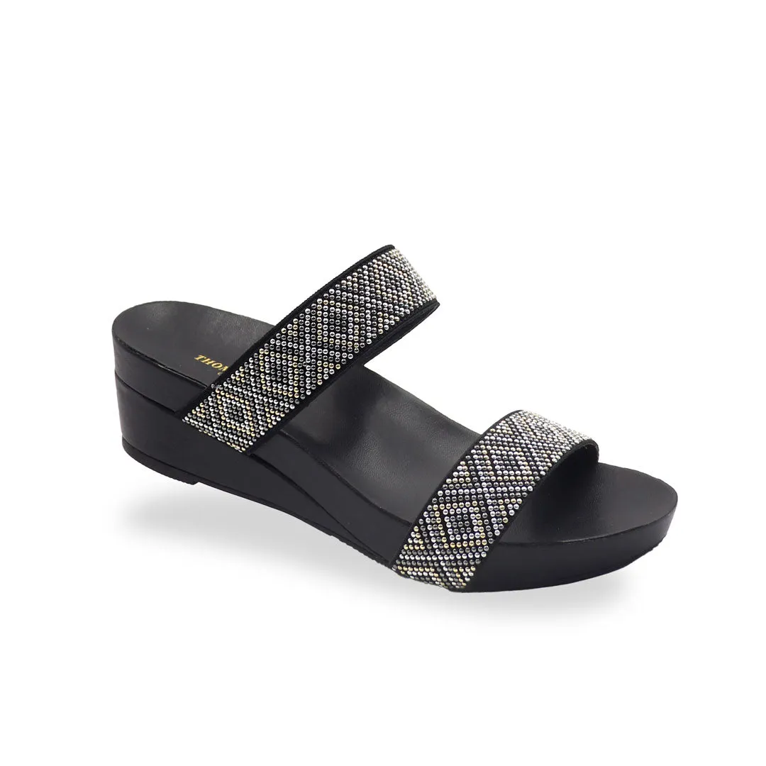 [EXTRA 20% off at cart] Matchy Boho Rhinestone Low Wedges