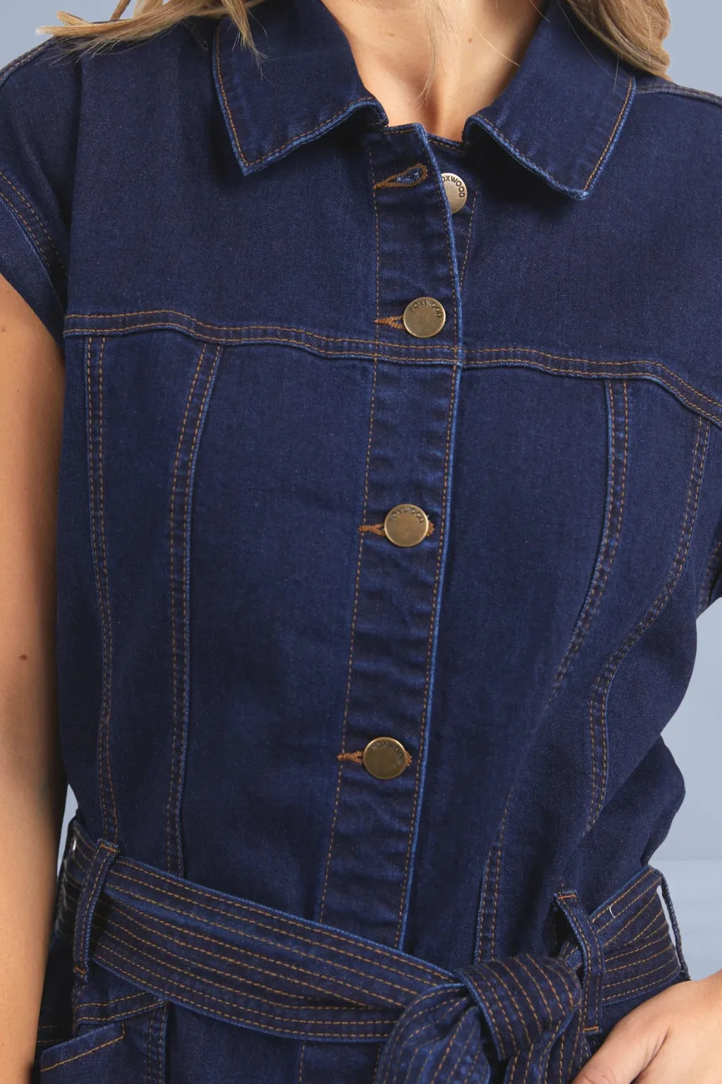 Foxwood Heidi Dress Dark Blue Denim