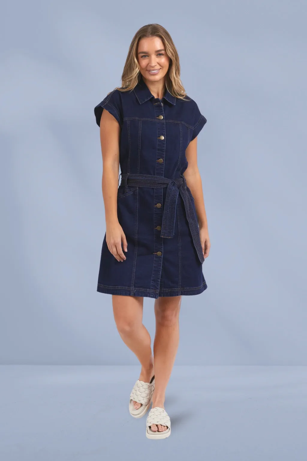 Foxwood Heidi Dress Dark Blue Denim