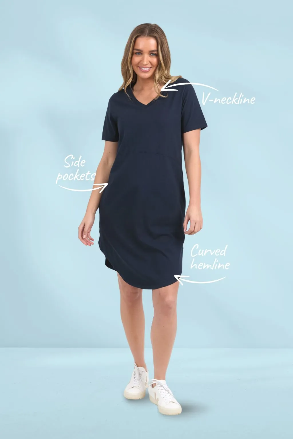 Foxwood Rhoda Vee Dress Dark Sapphire