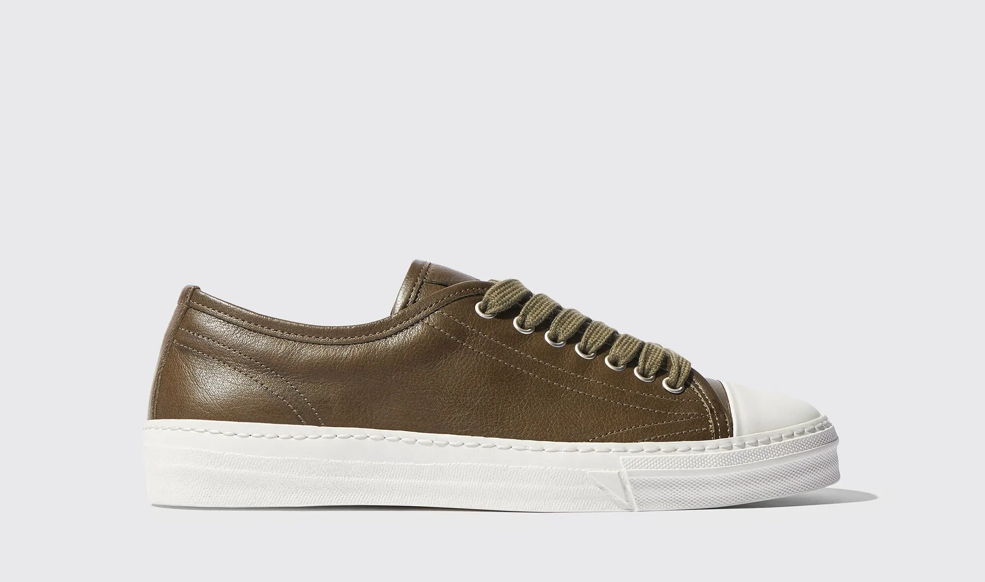 Green Leather Glide Gear Slipon Sneakers With White Sole
