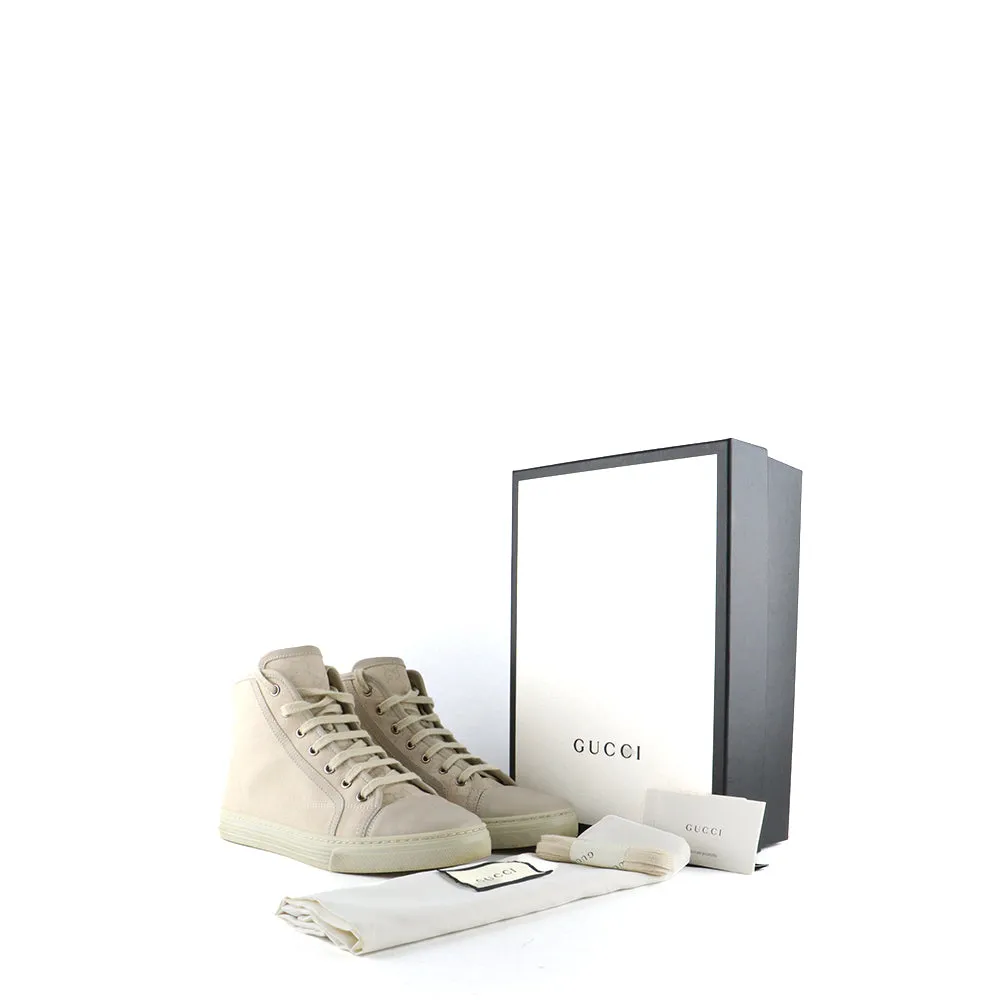 GUCCI - Sneakers montantes en toile monogrammée beige (T38)