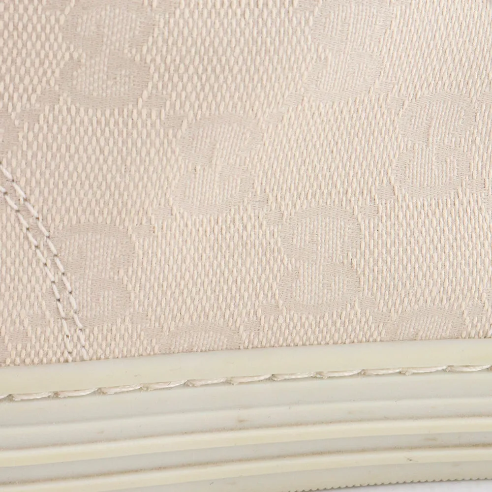GUCCI - Sneakers montantes en toile monogrammée beige (T38)