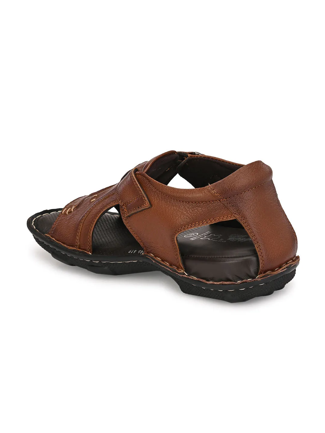 HITZ9246 Men's Tan Leather Casual Velcro Sandals