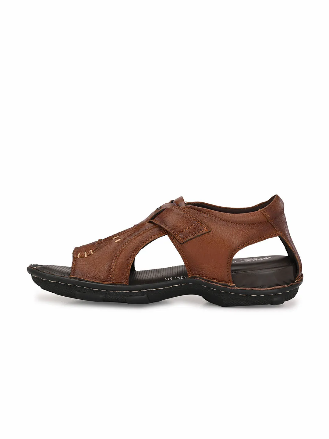 HITZ9246 Men's Tan Leather Casual Velcro Sandals