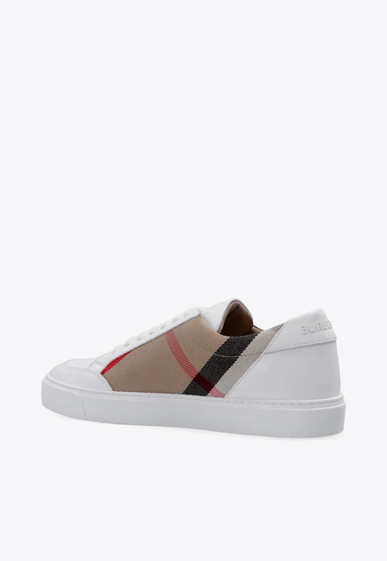 House Check Canvas and Leather Sneakers