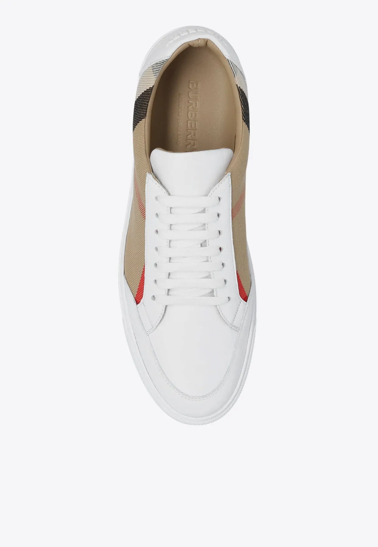 House Check Canvas and Leather Sneakers