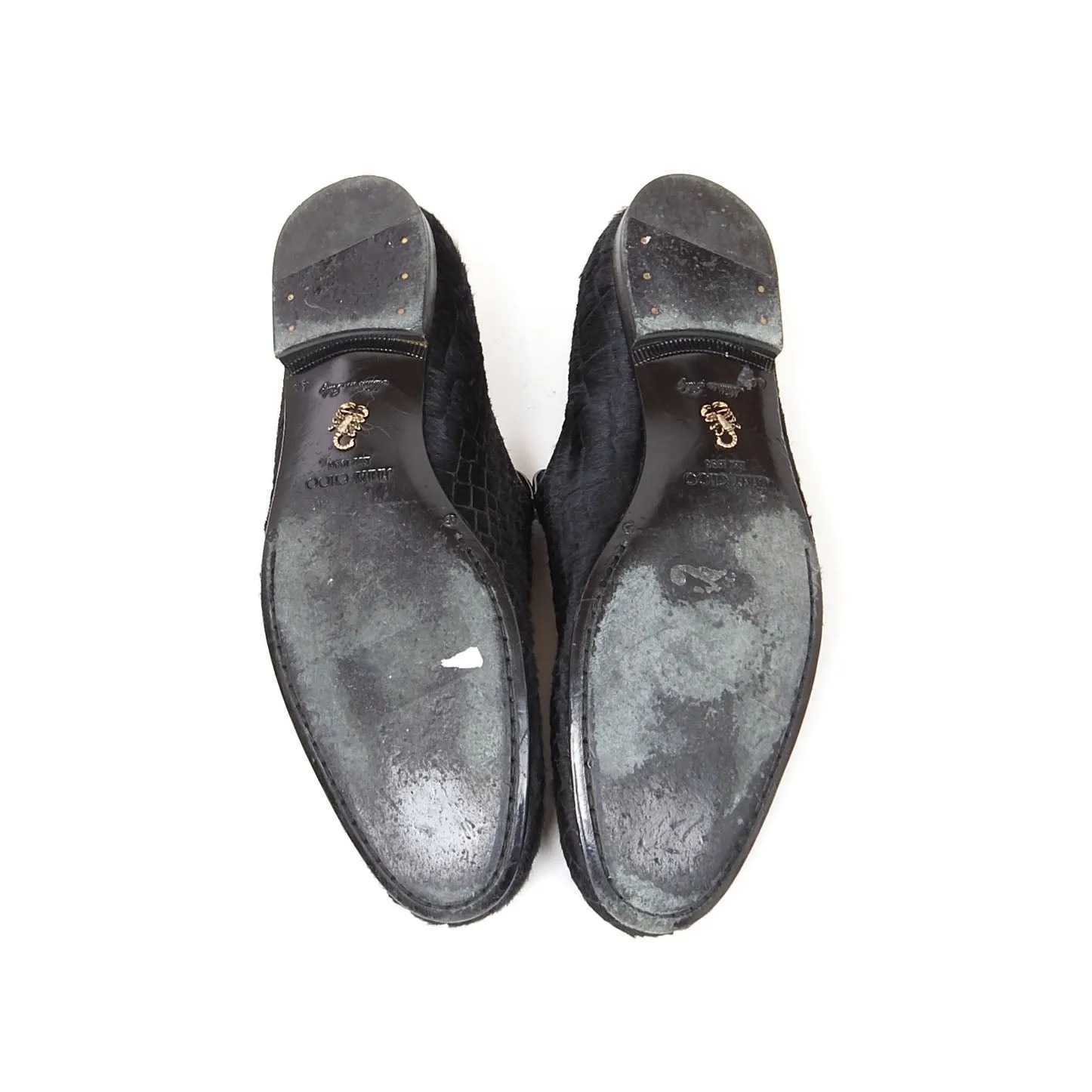 Jimmy Choo Pony Hair Croc Effect Loafers Size 44
