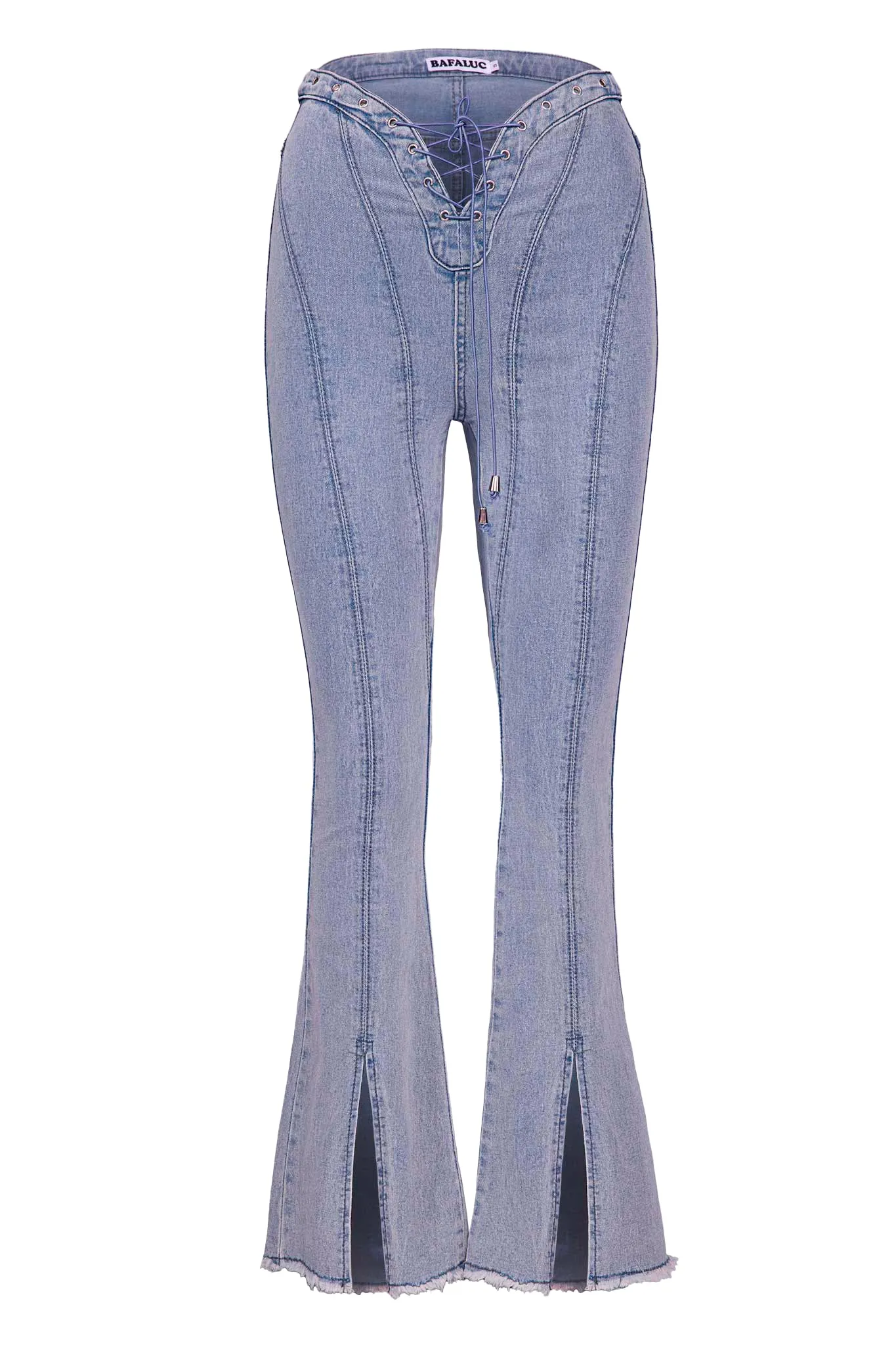 LACE-UP JEANS