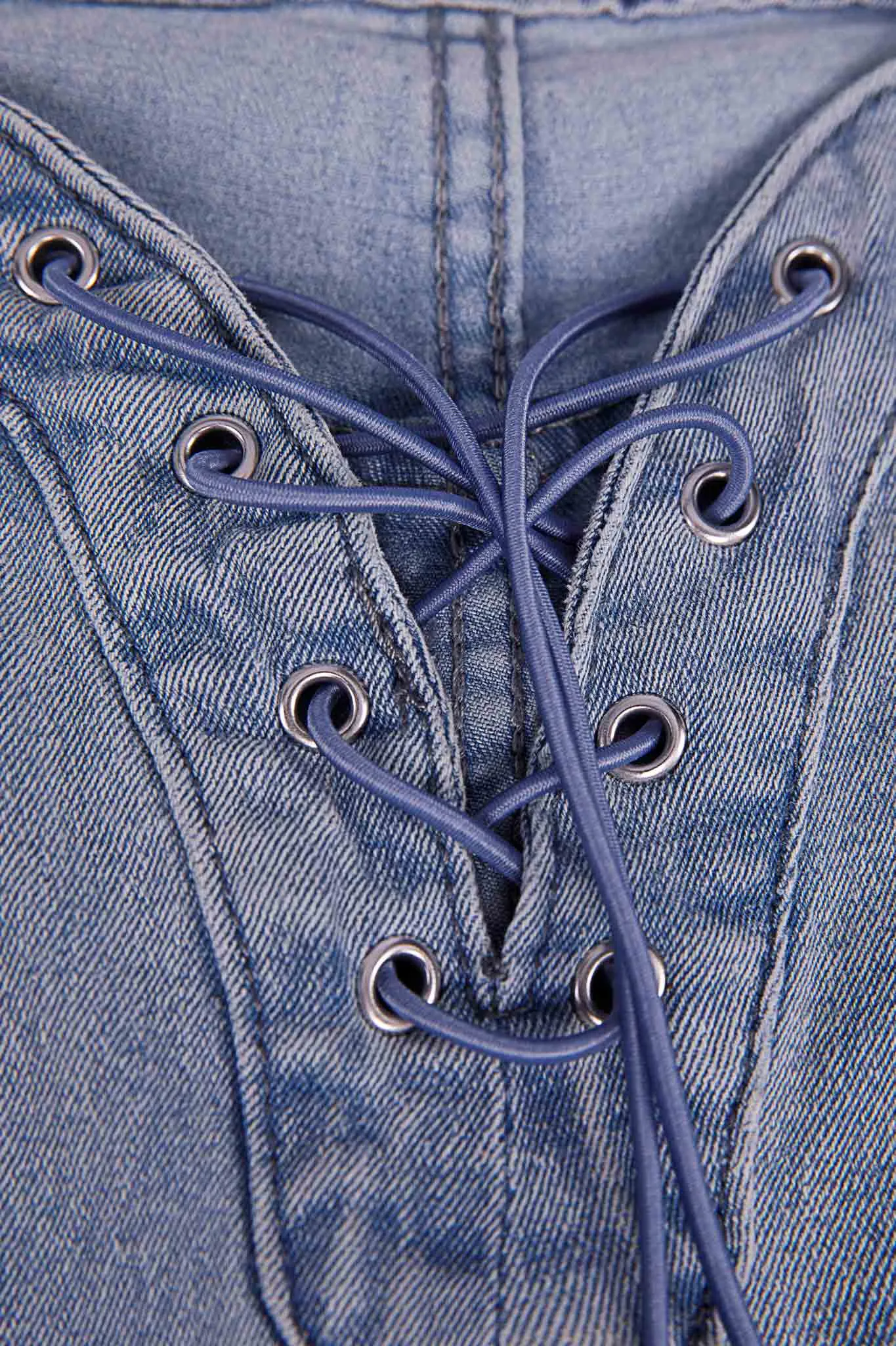 LACE-UP JEANS