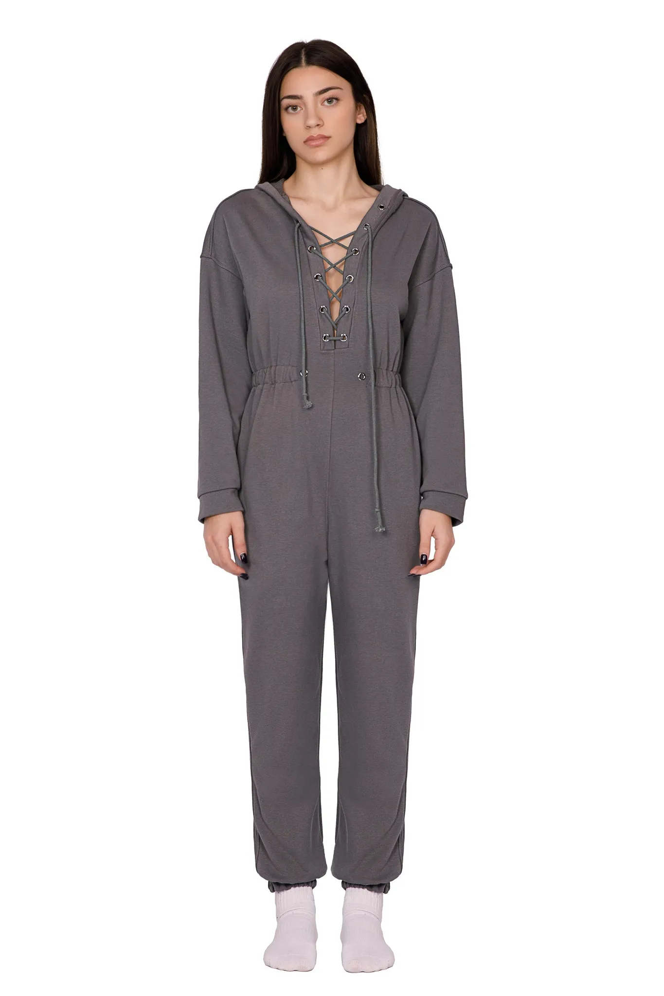 LACE-UP JUMPSUIT
