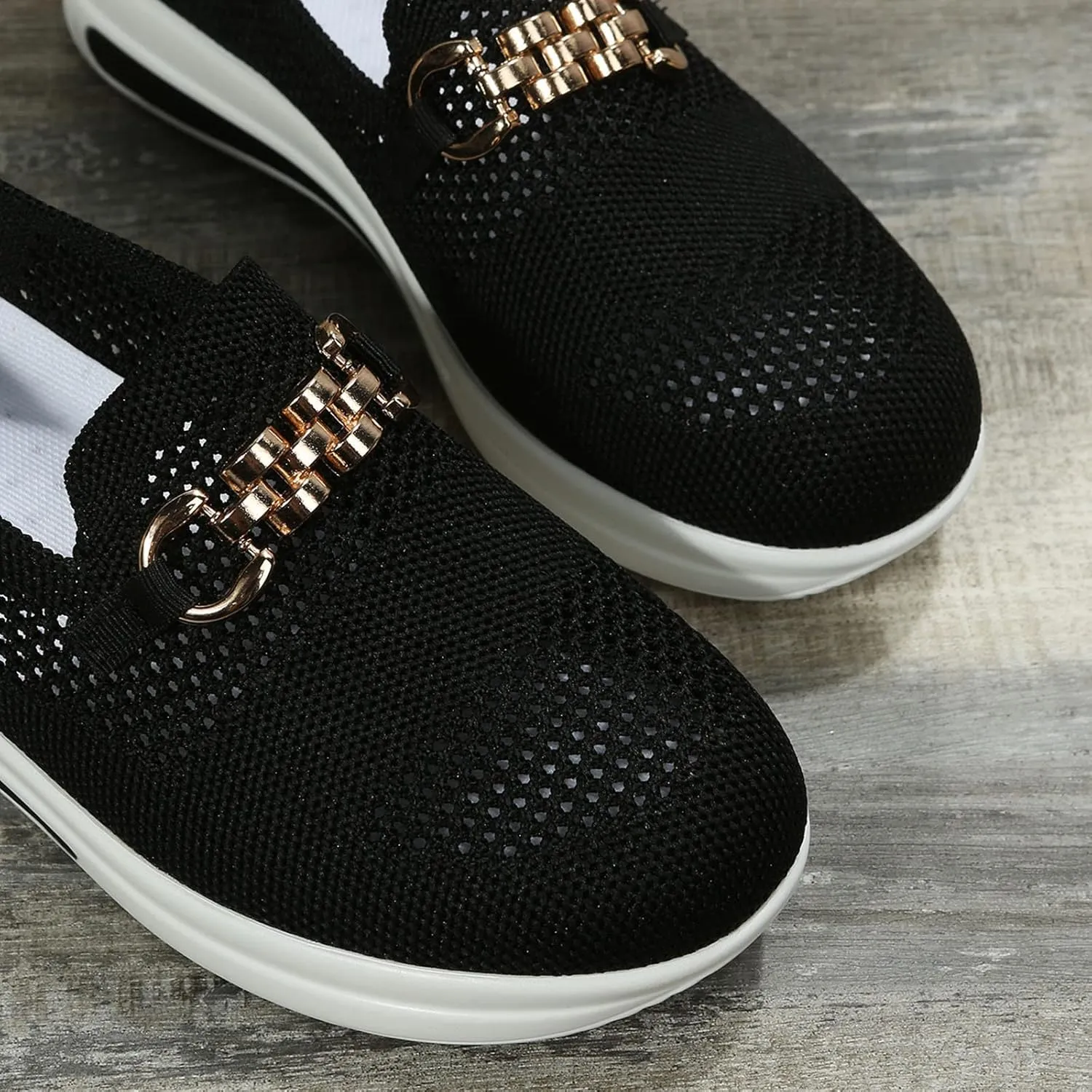 Loafers for Women Trendy Mesh Knit Walking Shoes Sock Sneakers Lightweight Comfy Breathable Casual Pull-on Daily Shoe