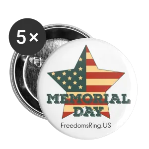 MEMORIAL DAY - Buttons large 2.2'' (5-pack)