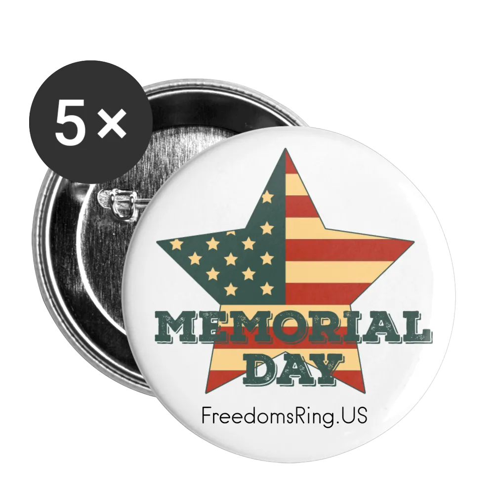 MEMORIAL DAY - Buttons large 2.2'' (5-pack)