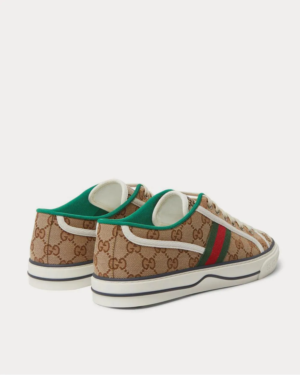 Mignon Webbing-Trimmed Jacquard  Brown low top sneakers
