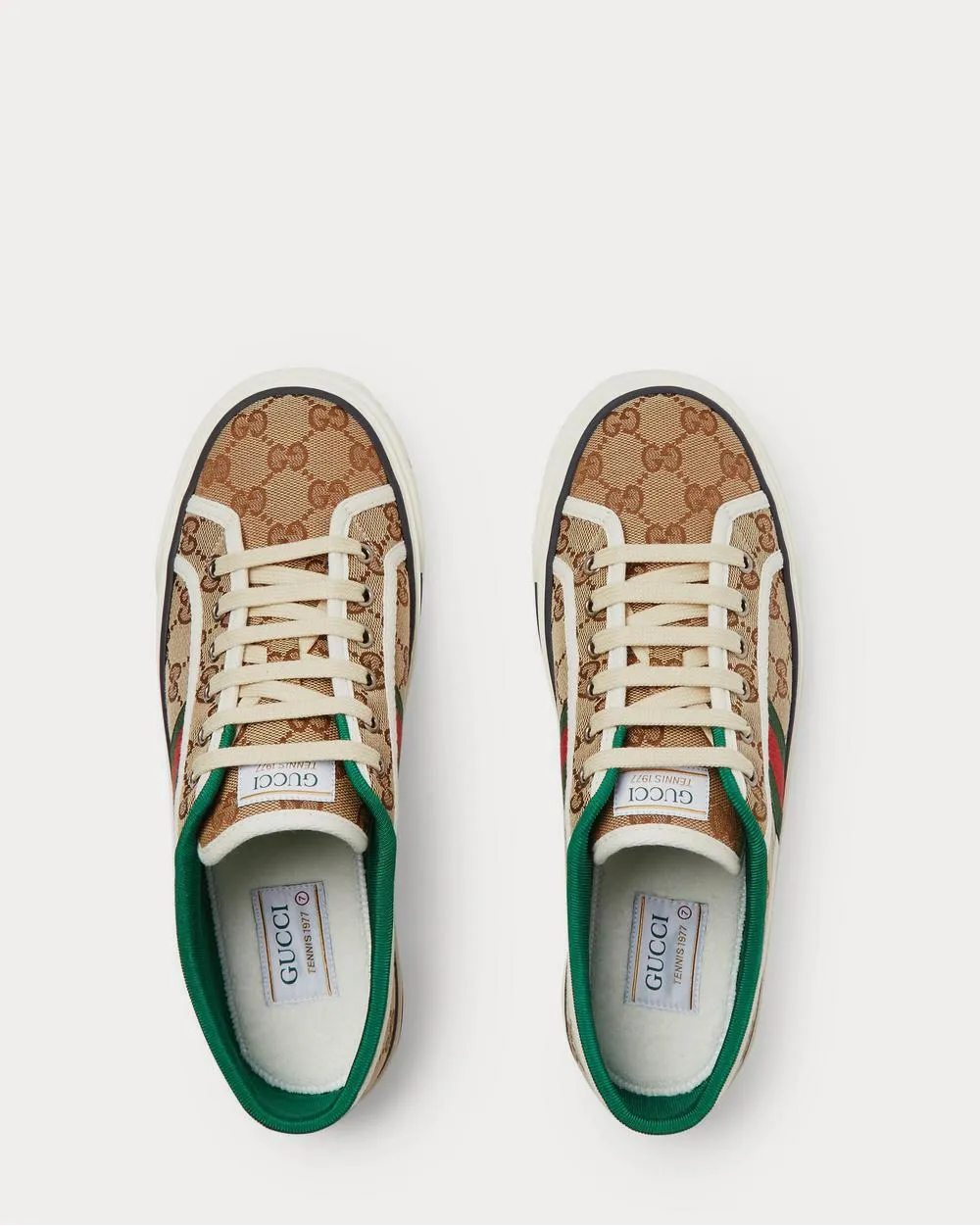 Mignon Webbing-Trimmed Jacquard  Brown low top sneakers
