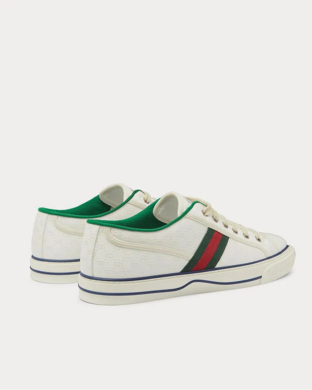 Mignon Webbing-Trimmed Jacquard  White low top sneakers