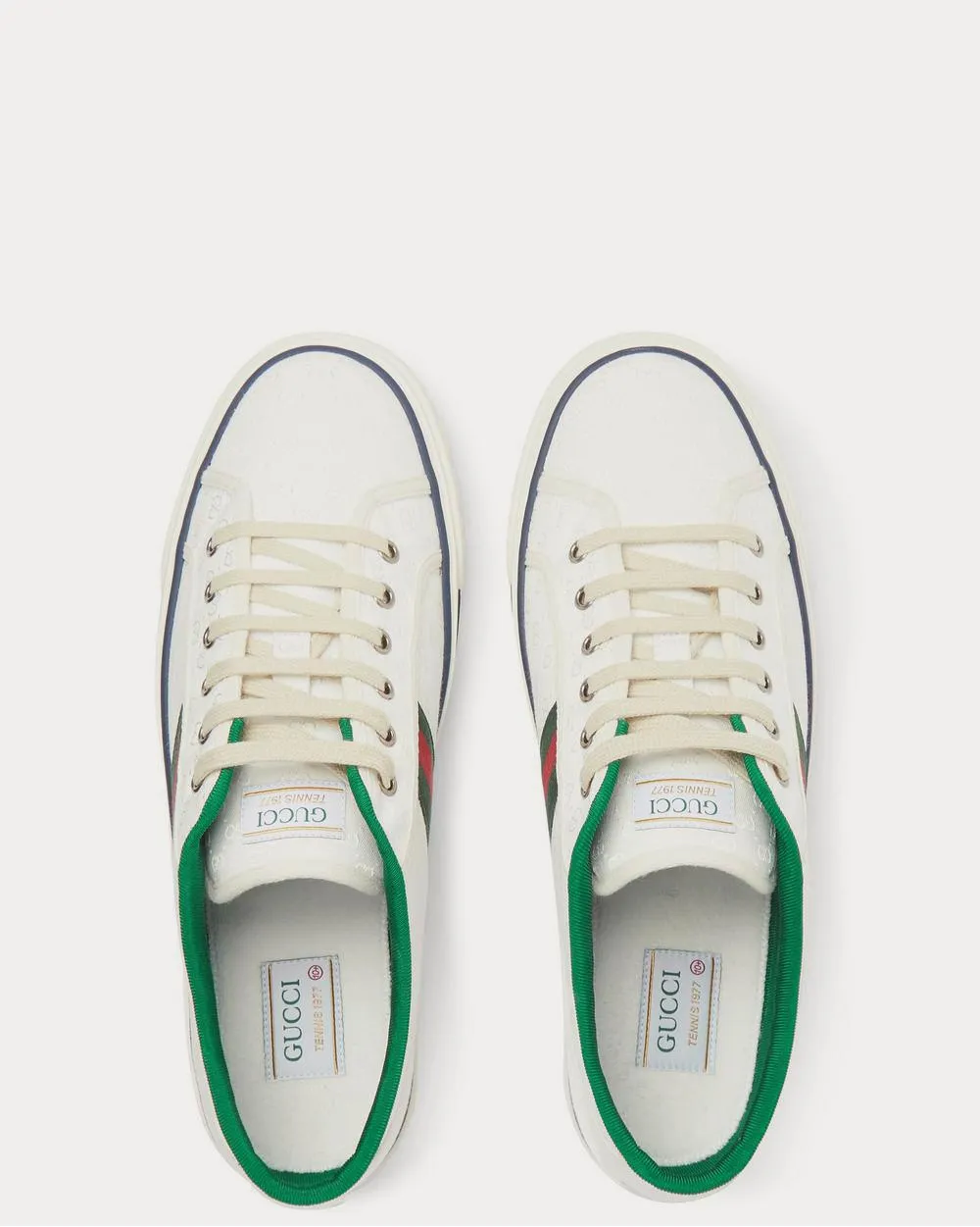 Mignon Webbing-Trimmed Jacquard  White low top sneakers