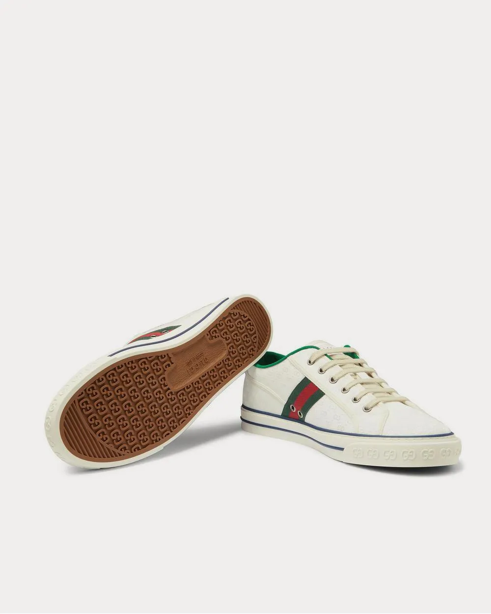 Mignon Webbing-Trimmed Jacquard  White low top sneakers