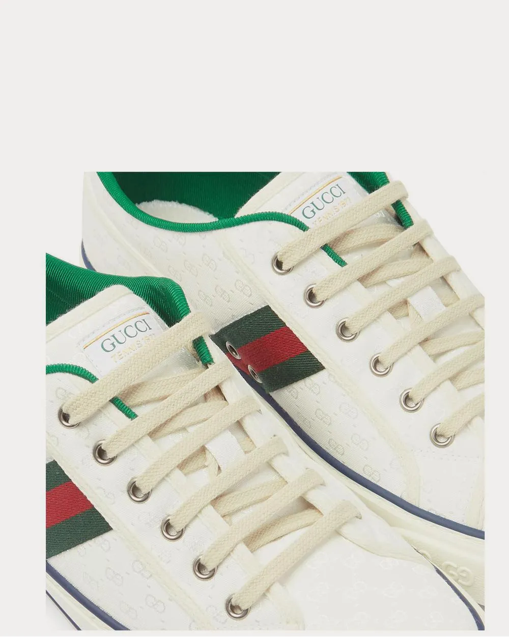 Mignon Webbing-Trimmed Jacquard  White low top sneakers