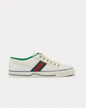 Mignon Webbing-Trimmed Jacquard  White low top sneakers