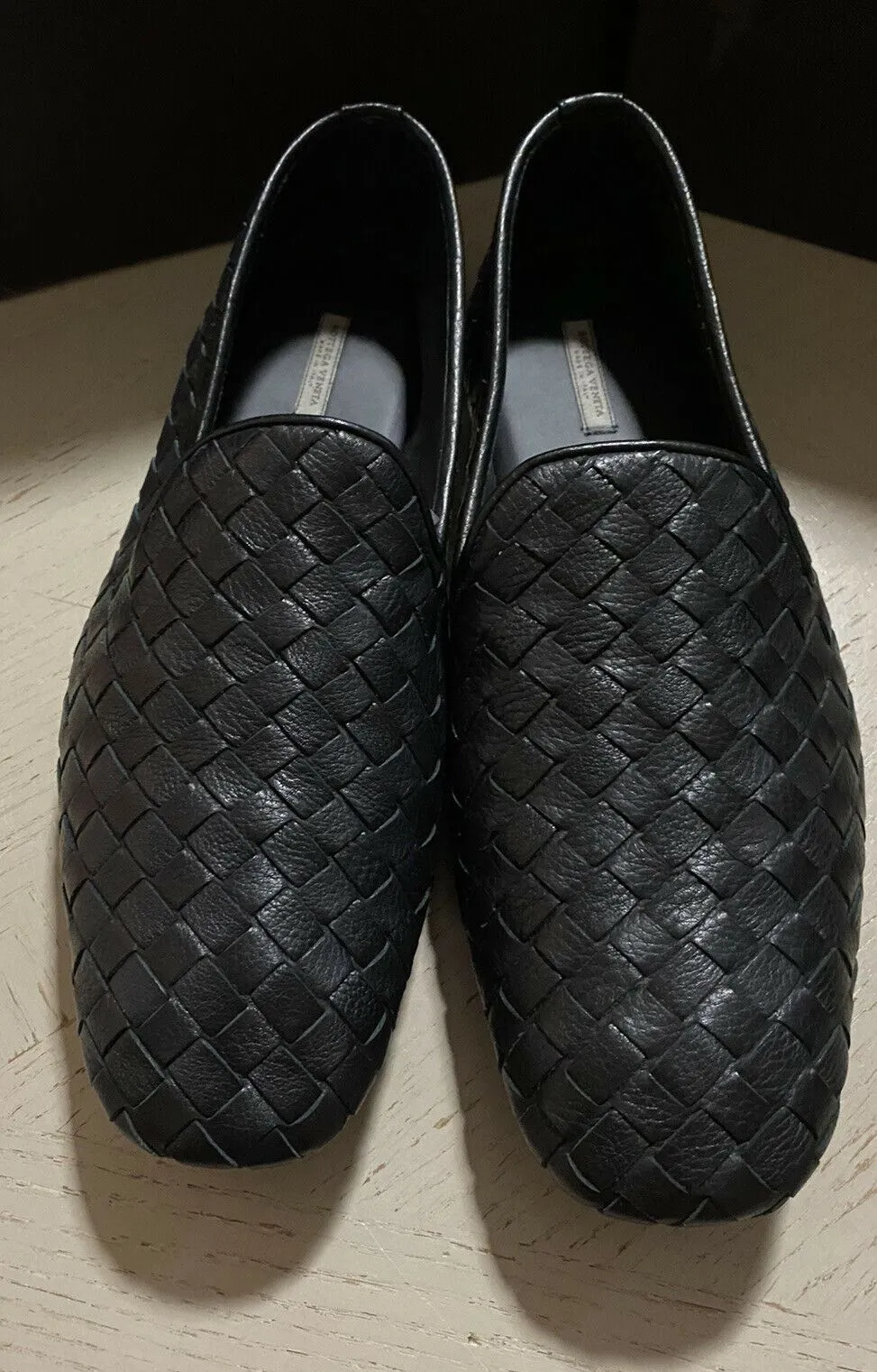 NIB $810 Bottega Veneta Men Leather Loafers Shoes Black 7 US/40 Eu Italy