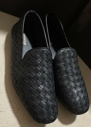 NIB $810 Bottega Veneta Men Leather Loafers Shoes Black 7 US/40 Eu Italy