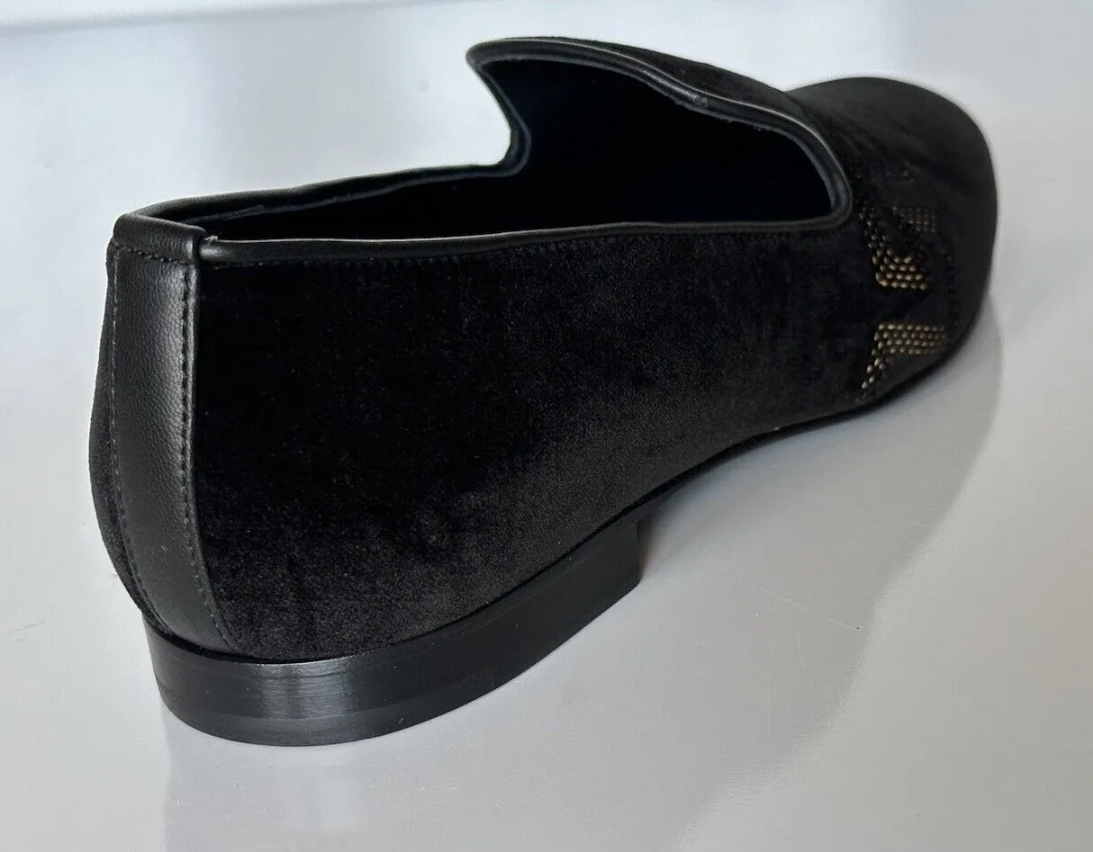 NIB $850 VERSACE Greca Men's Suede Black Loafers Shoes 6 US (39 Euro) IT 1003792