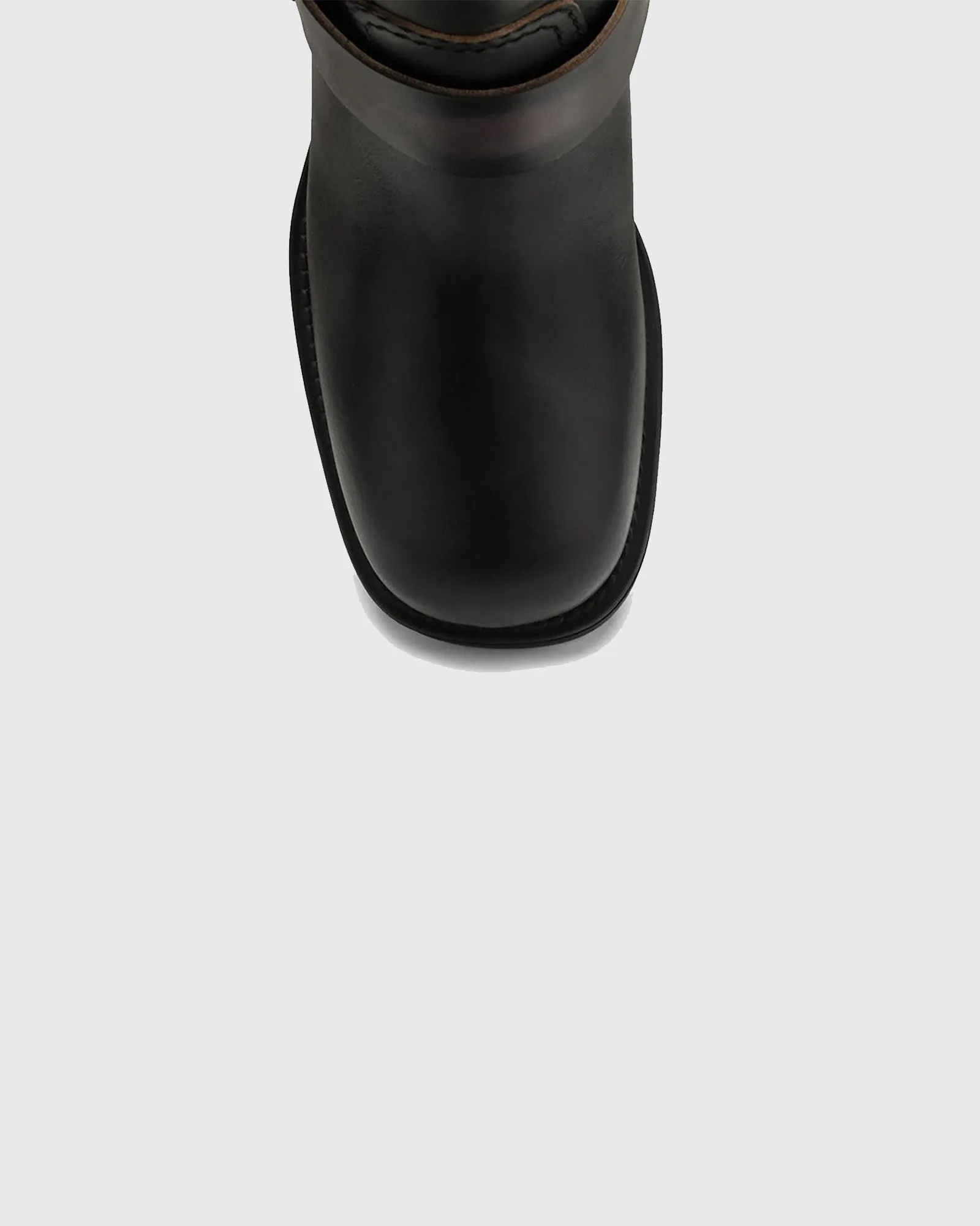 Ninetta Buckle Leather Knee High Boots In Black