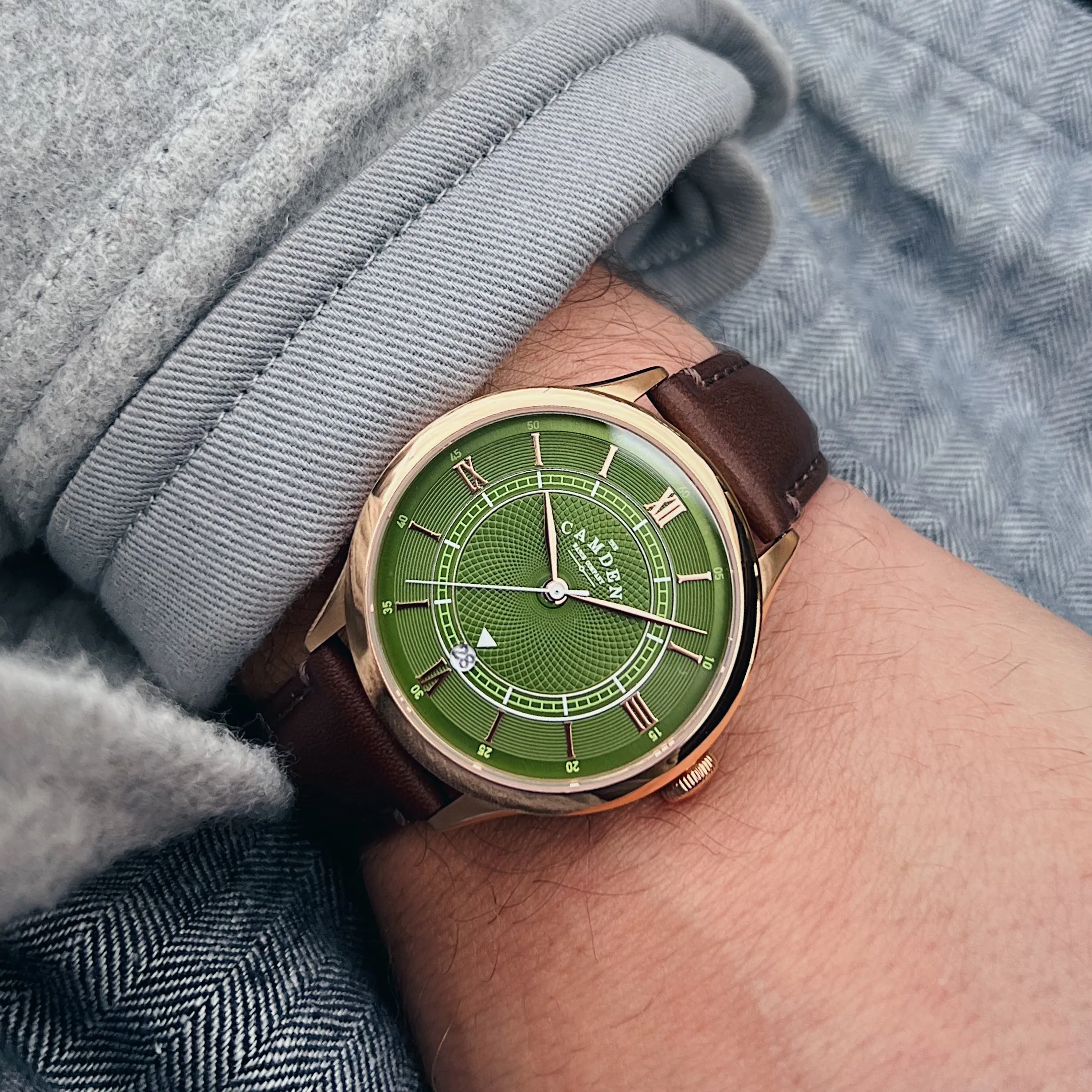 No.274 Automatic Rose gold, green and brown