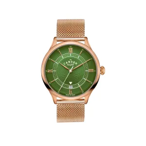 No.274 Automatic rose gold, green and mesh